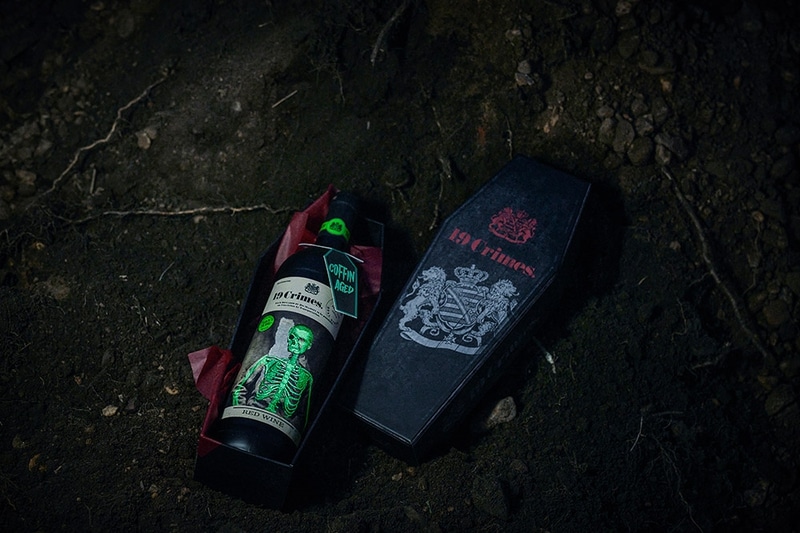 19 Crimes casket wine