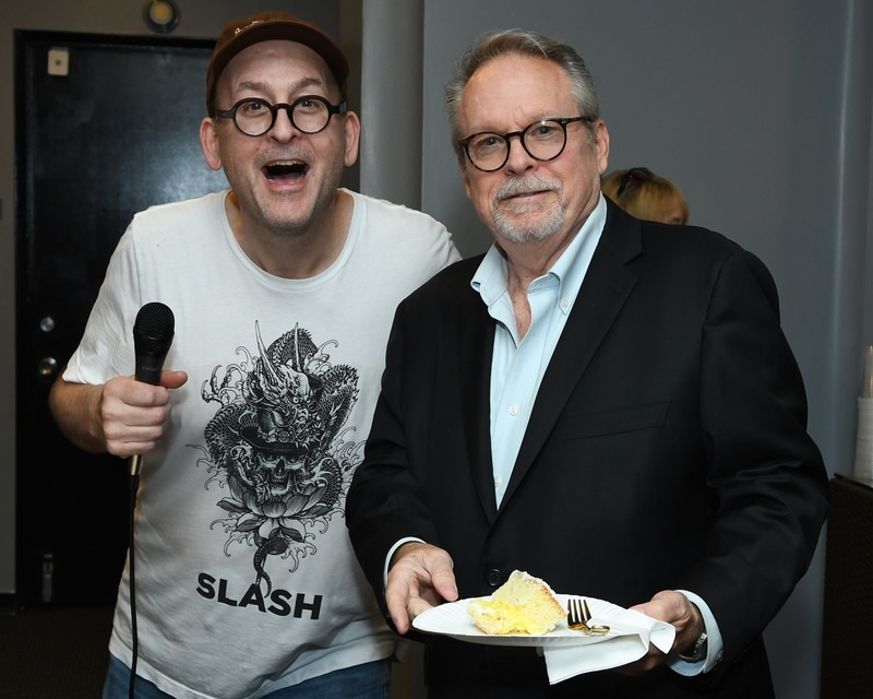 Todd Masters and Kevin Pike Enjoy Dick Smiths 100th Birthday Cake