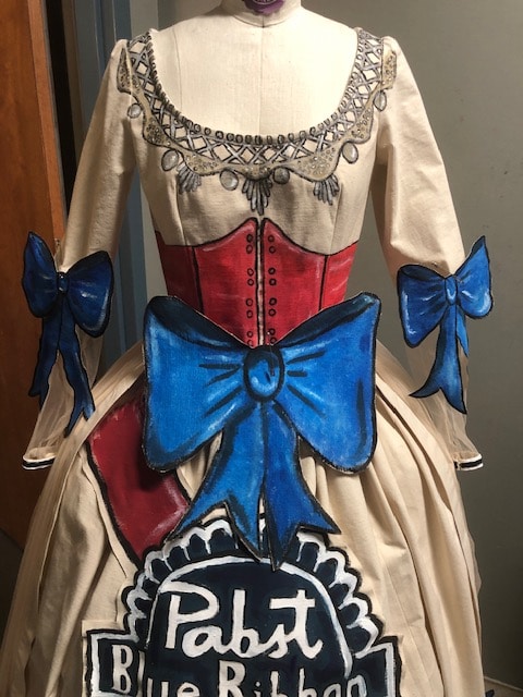 Lisa Frankenstein Meagan McLaughlin hand-painted Pabst dress