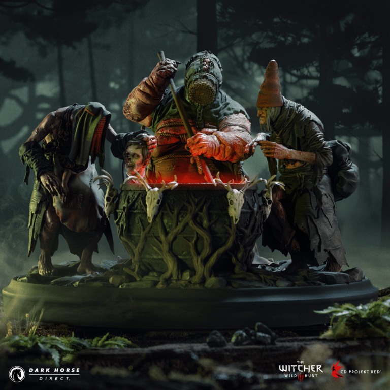 Exclusive First Look At The Witcher 3: Wild Hunt — Crones Bubbling Cauldron Statue