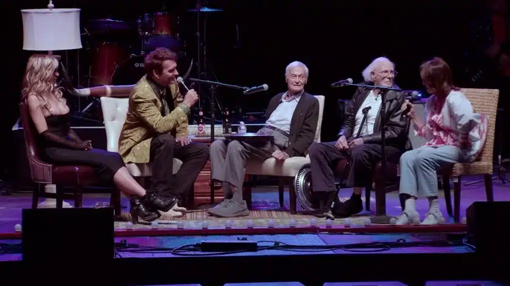 Joe Bob Briggs, Diana Prince celebrate Roger Corman with Bruce Dern and Julie Corman at THE LAST DRIVE-IN Jamboree.
