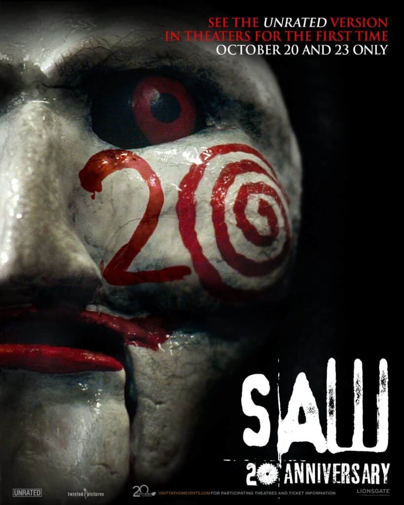 Saw unrated 20th anniversary 