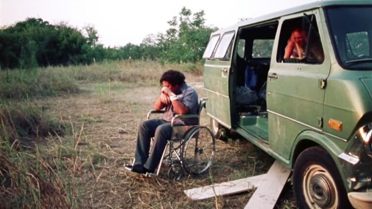 Franlin Hardesty in THE TEXAS CHAIN SAW MASSACRE