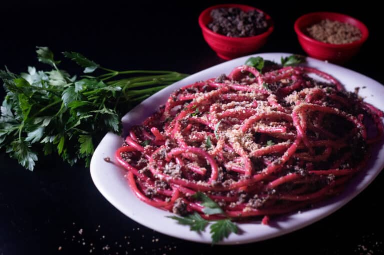 Halloween recipe BABADOOK Bucatini