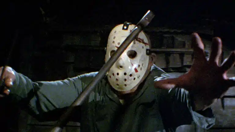 Jason Voorhees in FRIDAY THE 13TH: PART III crystal lake (Credit: Paramount Pictures)