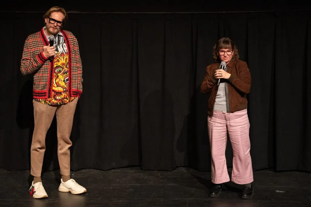 Bryan Fuller and Meredith Borders onstage at the Telluride Horror Show