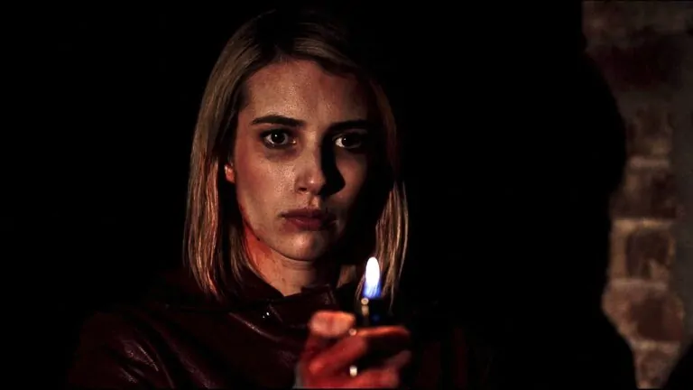 Emma Roberts (seen here in Osgood Perkins' THE BLACKCOAT'S DAUGHTER) will star in Stephen Cognetti's A BODY IN THE WOODS (Credit: A24)