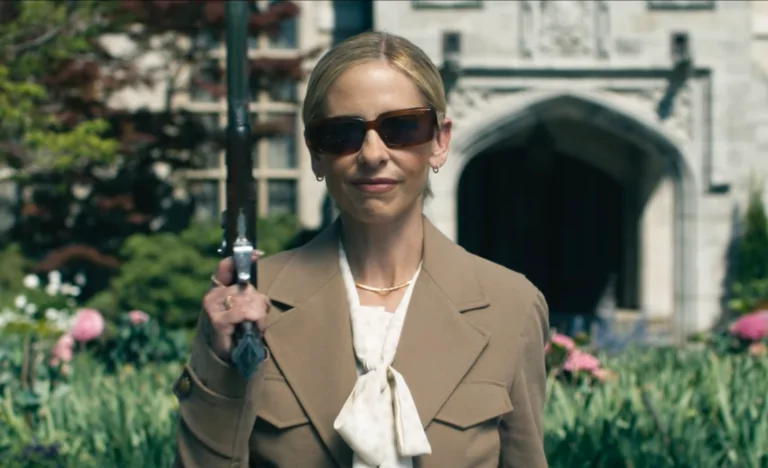 Sarah Michelle Gellar in Radio Silence's READY OR NOT 2: HERE I COME, hitting theaters this March (Credit: Searchlight Pictures)