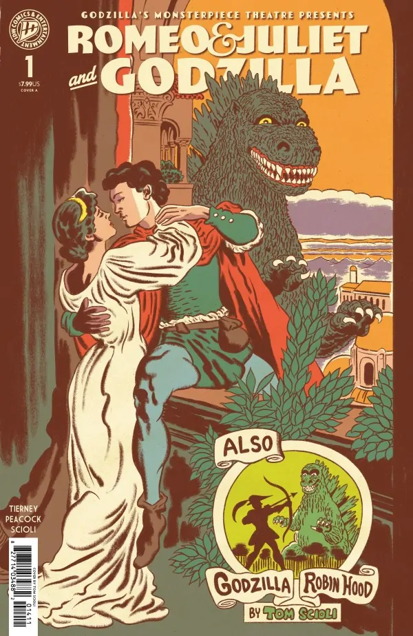 new godzilla comic book GODZILLA MONSTERPIECE THEATER PRESENTS ROMEO AND JULIET AND GODZILLA (Credit: IDW)