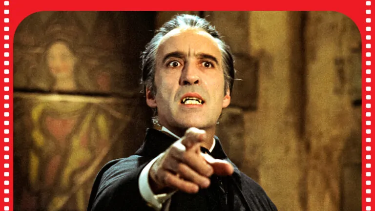 Christopher Lee as DRACULA.