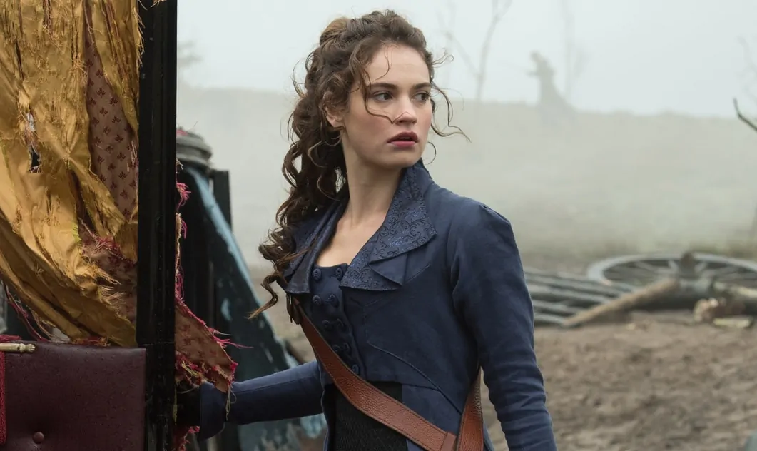 Seasons star Lily James in PRIDE AND PREJUDICE AND ZOMBIES (Credit: Lionsgate)
