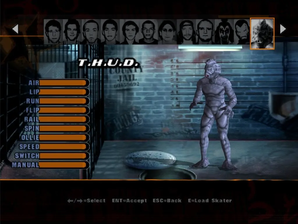 Is Tony Hawk a C.H.U.D fan? TONY HAWK'S UNDERGROUND monster secret character - T.H.U.D (Credit: Activision)